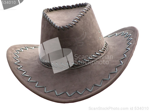 Image of cowboy's hat over white
