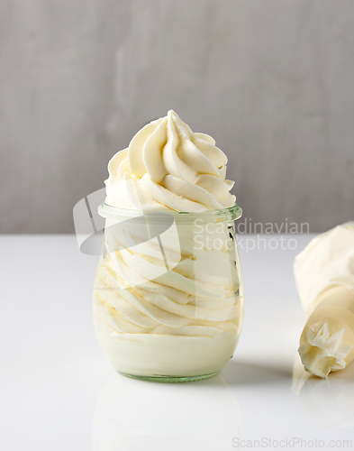 Image of whipped cream in a glass jar