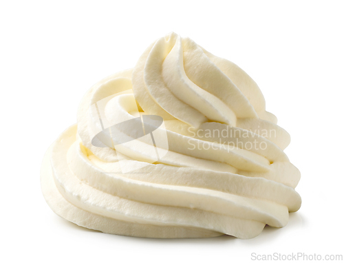 Image of perfect whipped cream on white background