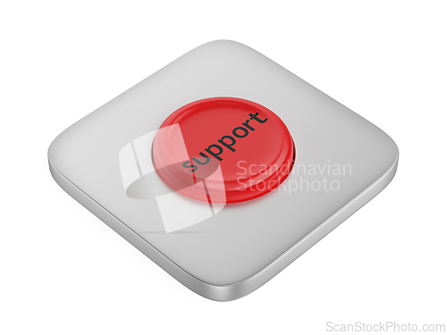 Image of Red round support button