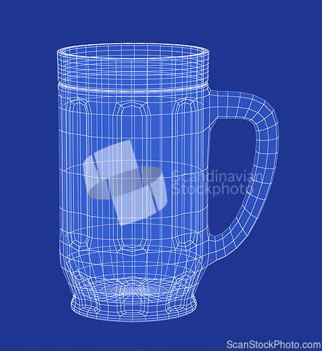 Image of 3D model of empty beer mug