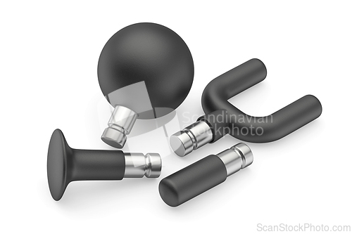 Image of Four different massage heads for a massage gun