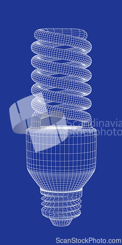 Image of 3D model of energy saving light bulb