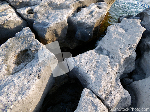 Image of Rocky shore of the Caspian Sea.