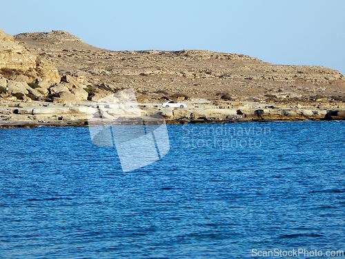Image of Rocky shore of the Caspian Sea.