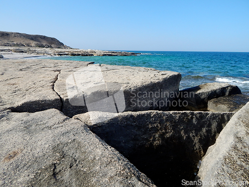 Image of Rocky shore of the Caspian Sea.