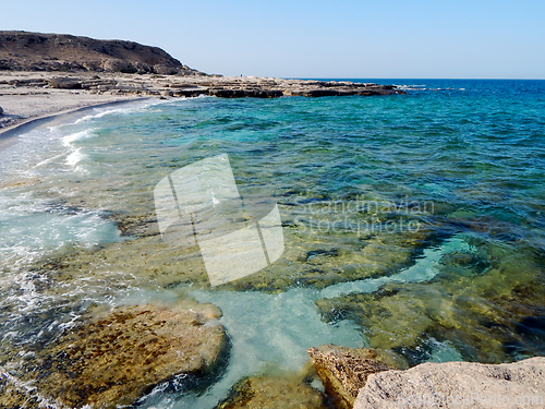 Image of Rocky shore of the Caspian Sea.