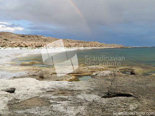 Image of Rainbow over the sea.