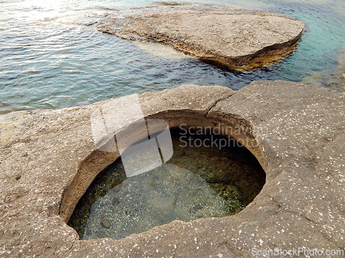 Image of Rocky shore of the Caspian Sea.