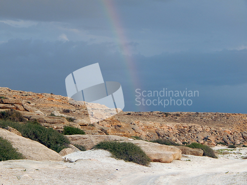 Image of Rainbow over the sea.