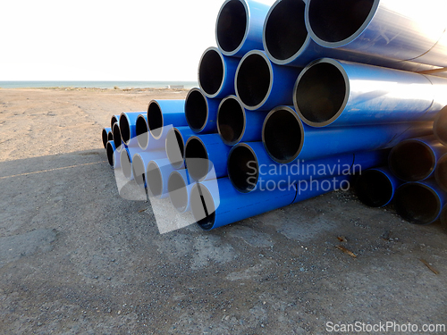 Image of Industrial polymer pipes.