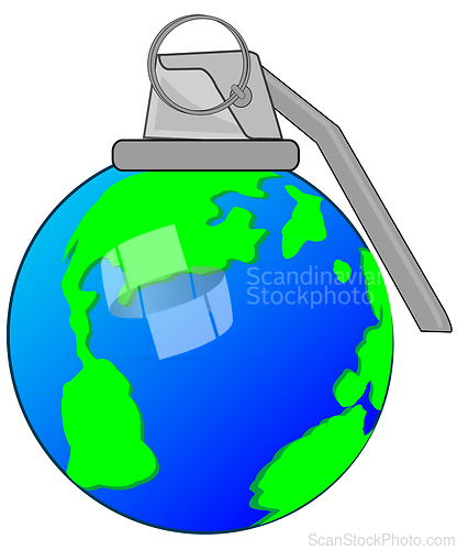 Image of Vector illustration of the planet land in the manner of garnets
