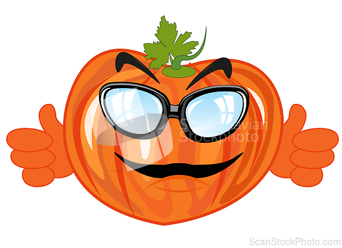 Image of Vegetable pumpkin cartoon on white background is insulated