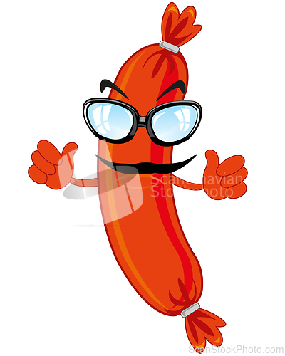 Image of Product sausage cartoon on white background is insulated