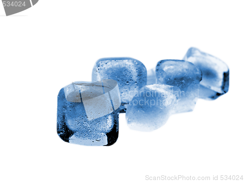 Image of Blue Colored Ice Cubes 