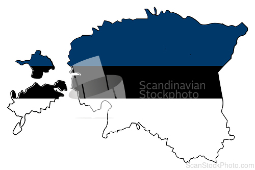 Image of State Estonia on white background is insulated