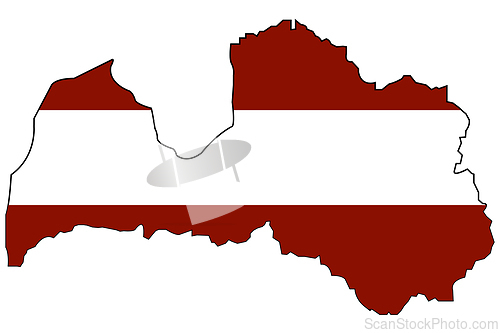 Image of European state Latvia on white background is insulated