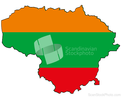 Image of Country Lithuania in colour of the national flag