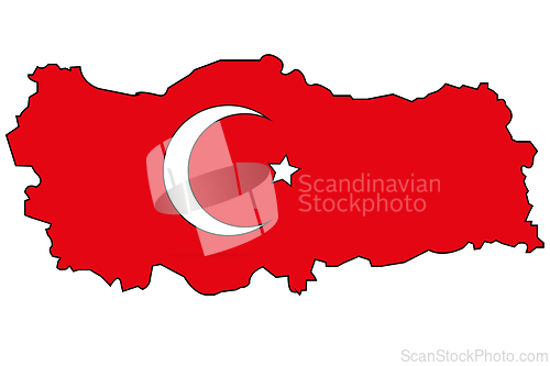 Image of State Turciya and national flag of the country