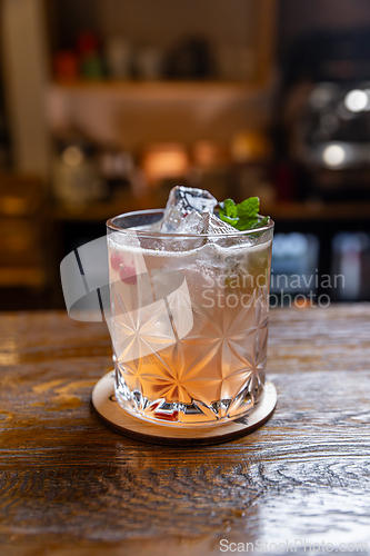 Image of Refreshing cocktail drink with ice