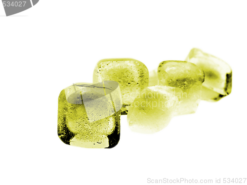Image of Yellow Colored Ice Cubes