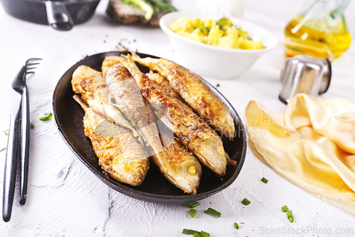 Image of Fish fried with lemon and aroma spice