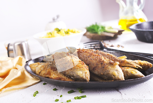 Image of Fish fried with lemon and aroma spice