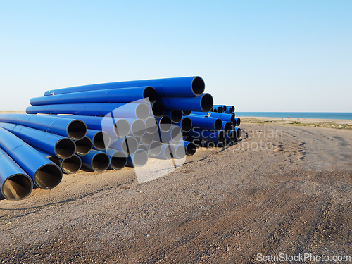 Image of Industrial polymer pipes.