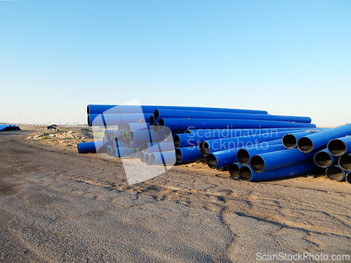 Image of Industrial polymer pipes.