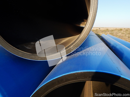 Image of Industrial polymer pipes.