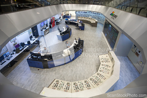 Image of Immense central display in the control room, showing the real-time status of the power grid. Itaipu Binacional, Brazil