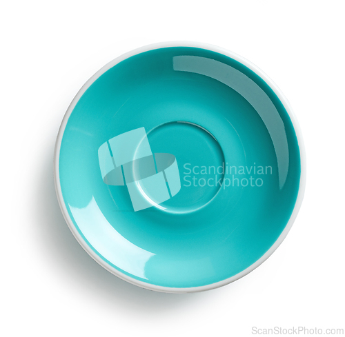 Image of blue plate isolated on white background