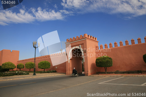 Image of Gate in traditional oriental style in Marrakech, Morocco