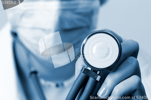 Image of Young doctor with stethoscope.