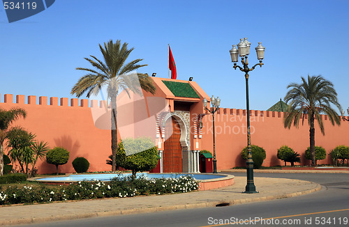 Image of one of the Royal Palace gates in Marrakech, Morroco