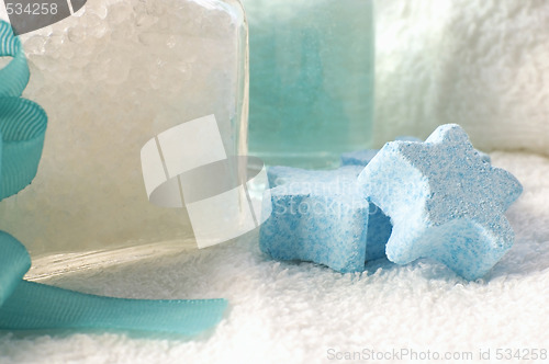 Image of blue bath items