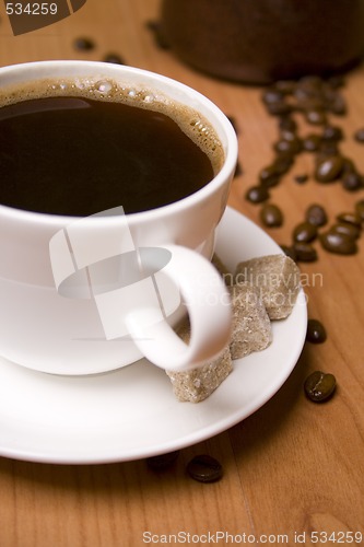 Image of coffee, sugar and beans