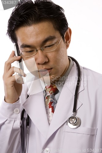 Image of Asian Doctor With Mobile Phone