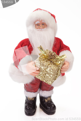 Image of Santa Claus with golden Gift