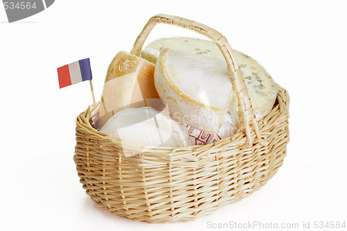 Image of French cheese in a basket