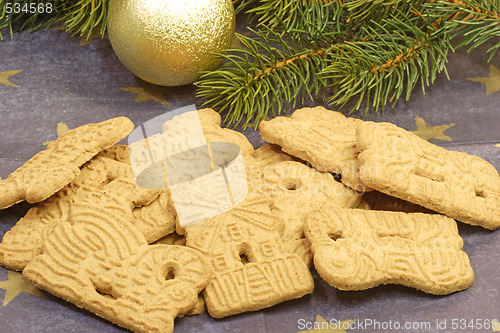 Image of Spiced cookies with christmas decoration