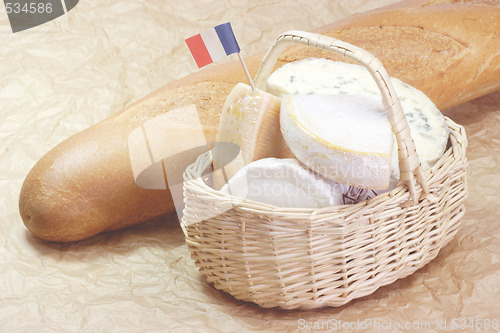 Image of French cheese with bread