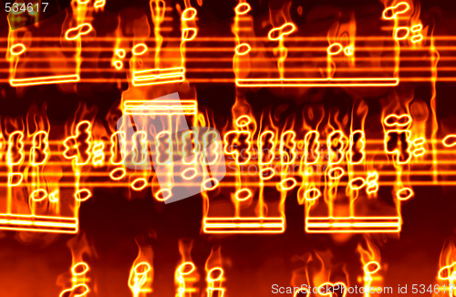 Image of music on fire