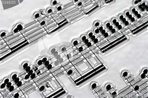 Image of music notes in silver