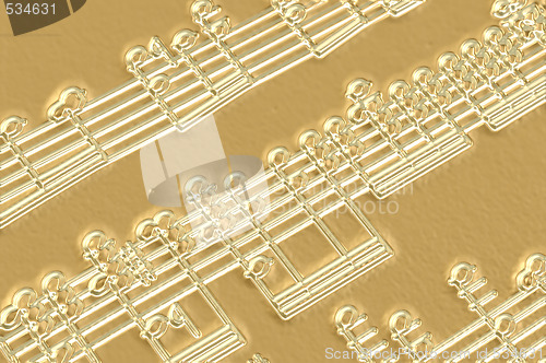 Image of music notes in gold 