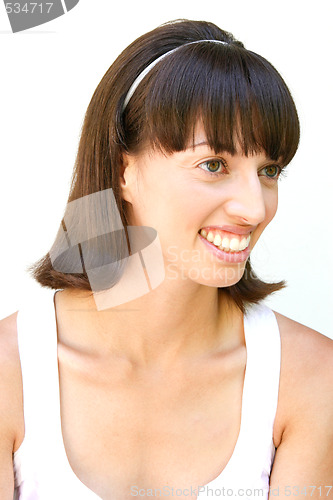 Image of Beautiful woman smiling