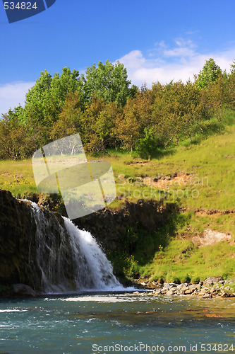 Image of waterfall in summer