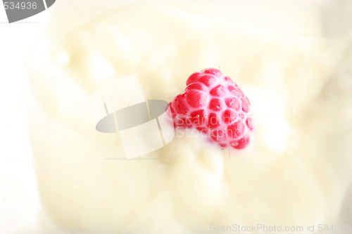 Image of fresh berry in milk
