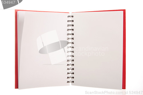 Image of red spiral notebook