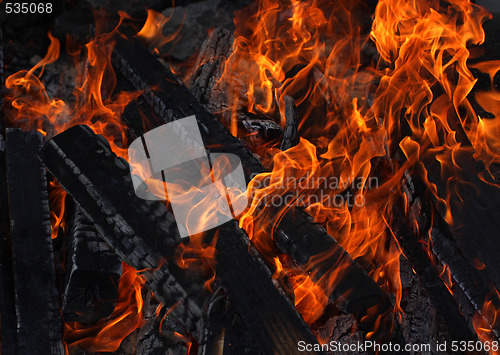 Image of burning timber